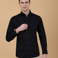 Black Solid Slim Fit Party Wear Shirt | Greenfibre