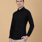 Black Solid Slim Fit Party Wear Shirt | Greenfibre