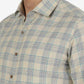 Beige Checked Slim Fit Formal Shirt | Greenfibre