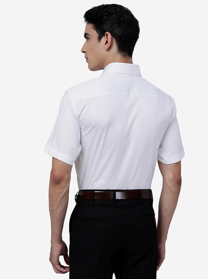 White Solid Regular Fit Formal Shirt | Greenfibre