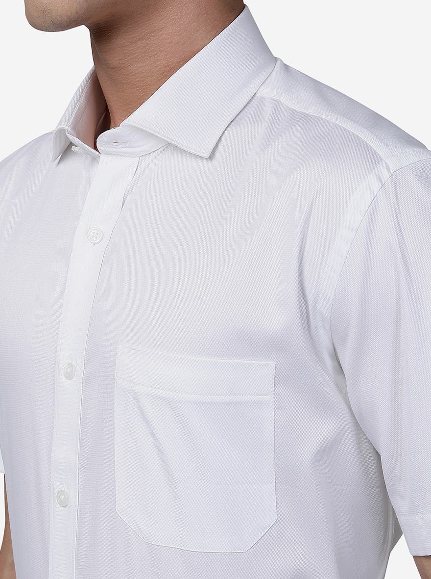 White Solid Regular Fit Formal Shirt | Greenfibre