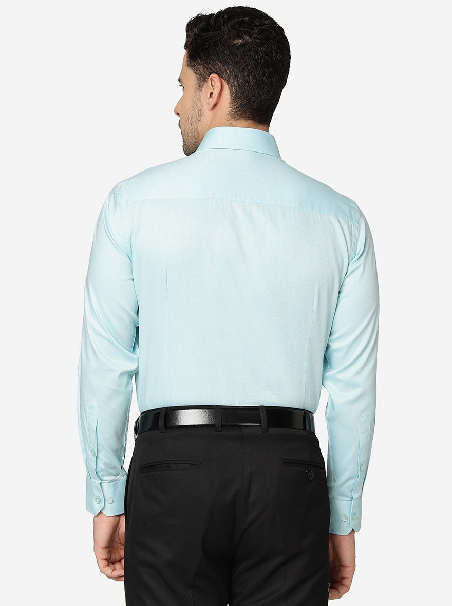 Green Solid Slim Fit Formal Shirt | Greenfibre