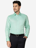 Green Solid Slim Fit Formal Shirt | Greenfibre