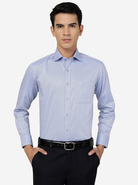 Sky Blue Solid Slim Fit Formal Shirt | Greenfibre