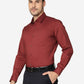 Brick Red Striped Slim Fit Party Wear Shirt | Greenfibre