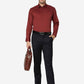 Brick Red Striped Slim Fit Party Wear Shirt | Greenfibre