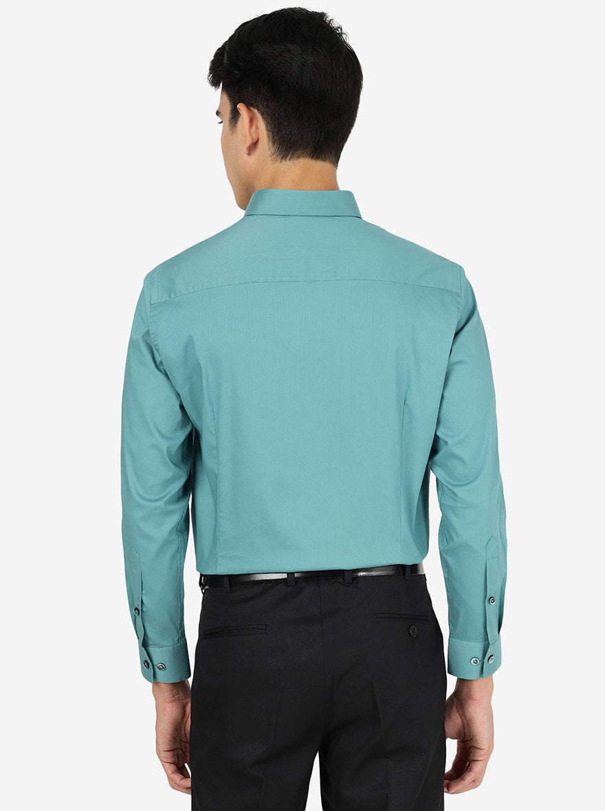 Green Striped Slim fit Party Wear Shirt | Greenfibre