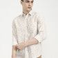 Beige Printed Slim Fit Casual Shirt | Greenfibre