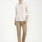 Beige Printed Slim Fit Casual Shirt | Greenfibre