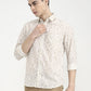 Beige Printed Slim Fit Casual Shirt | Greenfibre