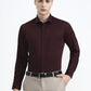 Maroon Solid Slim Fit Formal Shirt | Greenfibre