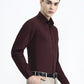 Maroon Solid Slim Fit Formal Shirt | Greenfibre