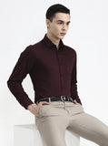 Maroon Solid Slim Fit Formal Shirt | Greenfibre