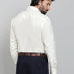 Cream Solid Slim Fit Formal Shirt | Metal