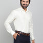 Cream Solid Slim Fit Formal Shirt | Metal
