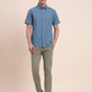 Dark Blue Solid Slim Fit Casual Shirt | Greenfibre