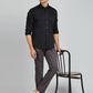 Dark Grey Solid Super Slim Fit Casual Trouser | Greenfibre