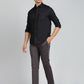 Dark Grey Solid Super Slim Fit Casual Trouser | Greenfibre