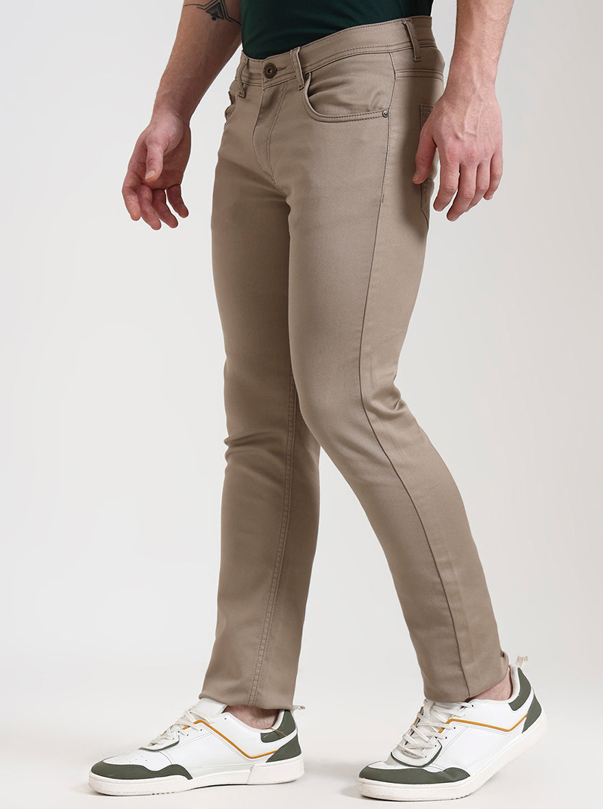 Khaki Washed Narrow Fit Jeans | Greenfibre