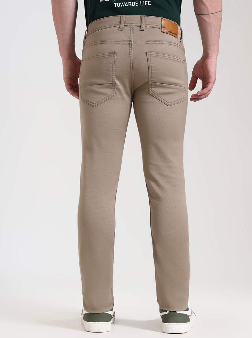 Khaki Washed Narrow Fit Jeans | Greenfibre