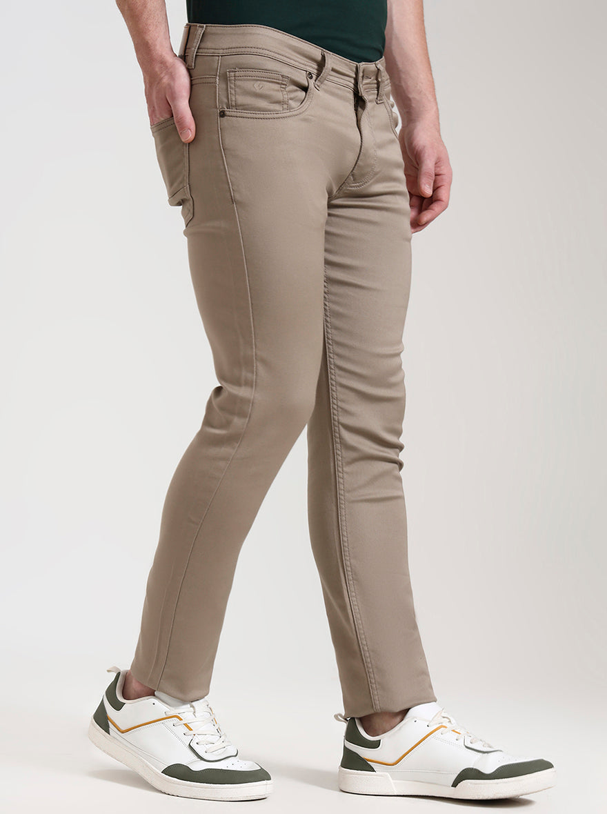 Khaki Washed Narrow Fit Jeans | Greenfibre