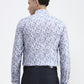 Blue Printed Slim Fit Party Wear Shirt | Greenfibre