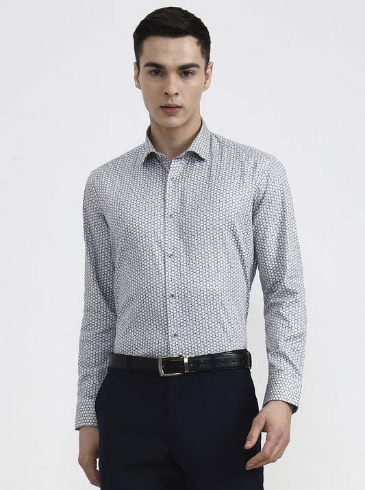 Fawn & Green Printed Slim Fit Party Wear Shirt | Greenfibre