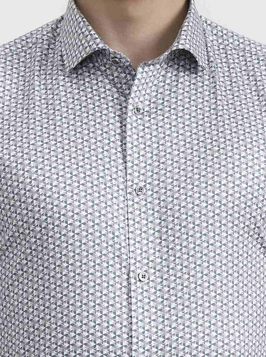 Fawn & Green Printed Slim Fit Party Wear Shirt | Greenfibre