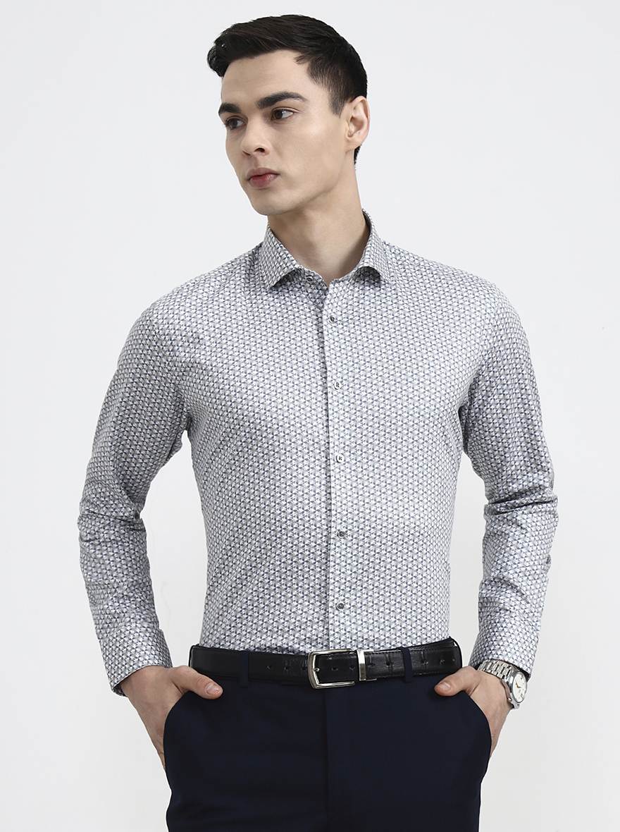 Fawn & Green Printed Slim Fit Party Wear Shirt | Greenfibre