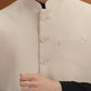 Cream Solid Waist Coat | Greenfibre