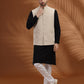 Cream Solid Waist Coat | Greenfibre
