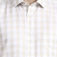 White & Cream Checked Regular Fit Formal Shirt | Greenfibre