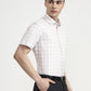 White & Cream Checked Regular Fit Formal Shirt | Greenfibre