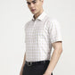 White & Cream Checked Regular Fit Formal Shirt | Greenfibre