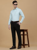 Black Solid Slim Fit Formal Trouser | Greenfibre