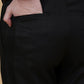 Black Solid Slim Fit Formal Trouser | Greenfibre