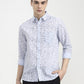 Blue Printed Slim Fit Casual Shirt | Greenfibre