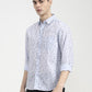 Blue Printed Slim Fit Casual Shirt | Greenfibre