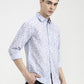 Blue Printed Slim Fit Casual Shirt | Greenfibre