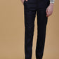 Navy Blue Solid Slim Fit Formal Trouser | Greenfibre