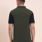 Olive & Navy Blue CUT & SEW Slim Fit Polo T-Shirt | Greenfibre