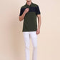 Olive & Navy Blue CUT & SEW Slim Fit Polo T-Shirt | Greenfibre