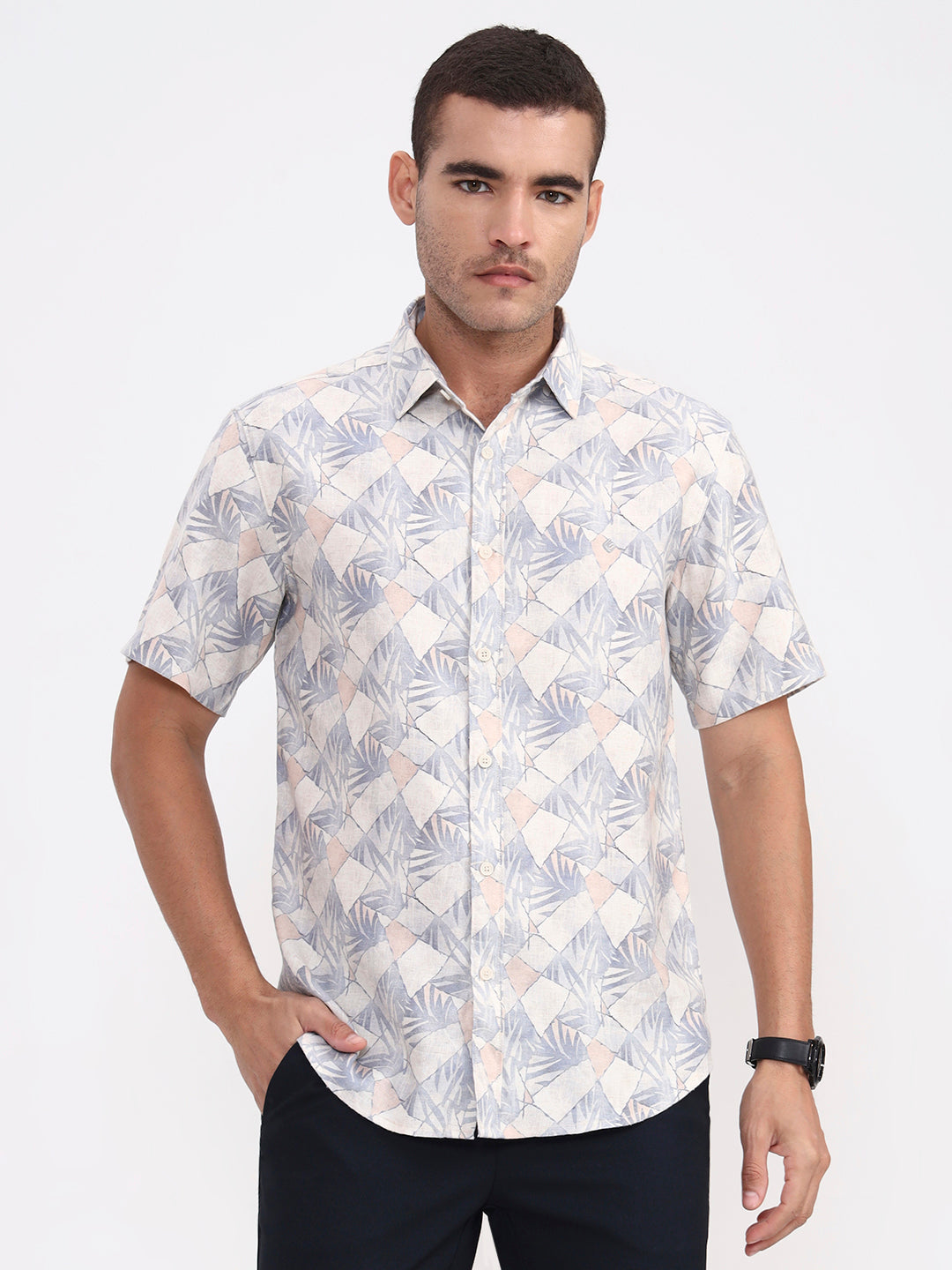 Voilet Printed Slim Fit Casual Shirt | Greenfibre