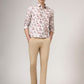 Beige Printed Slim Fit Casual Shirt | Greenfibre