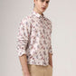 Beige Printed Slim Fit Casual Shirt | Greenfibre