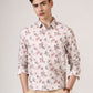Beige Printed Slim Fit Casual Shirt | Greenfibre