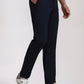 Navy Blue Solid Neo Fit Casual Trouser | Greenfibre