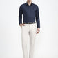 Blue Printed Slim Fit Party Wear Shirt | Greenfibre