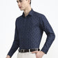 Blue Printed Slim Fit Party Wear Shirt | Greenfibre