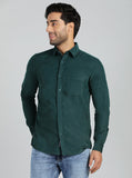 Green Solid Slim Fit Casual Shirt | JadeBlue